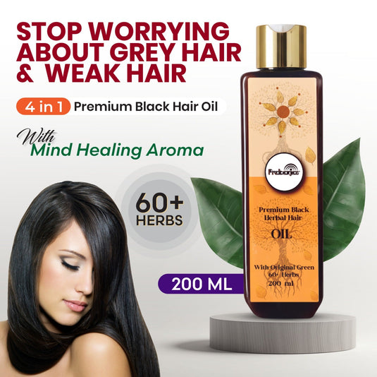Prabanjas Premium 4 in 1  Black 60+ Herbal Hair Oil - 200 Ml